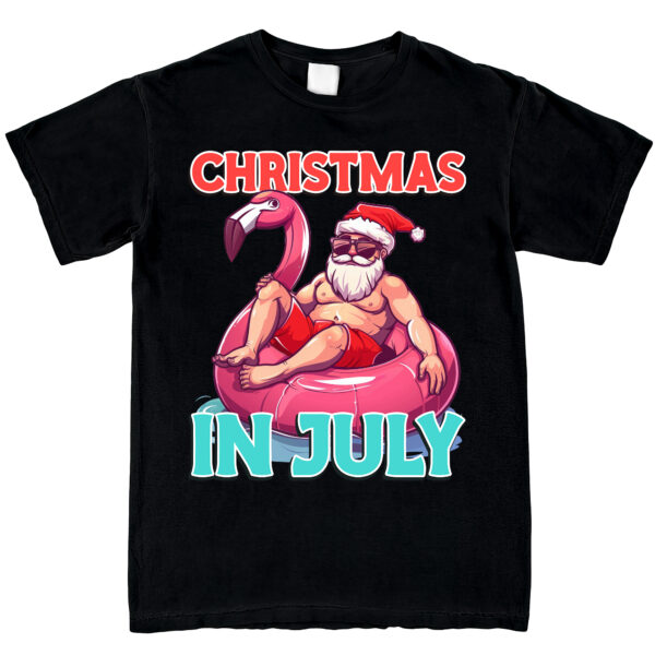 Funny Gifts For Men, Women - Santa Flamingo Beach Summer, Christmas In July Gifts - Unisex Crewneck Shirts