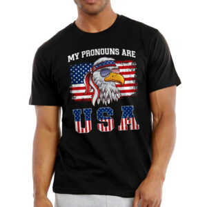 Patriotic Funny Eagle Gifts - My Pronouns Are USA, 4th Of July Gifts - Mens Shirts