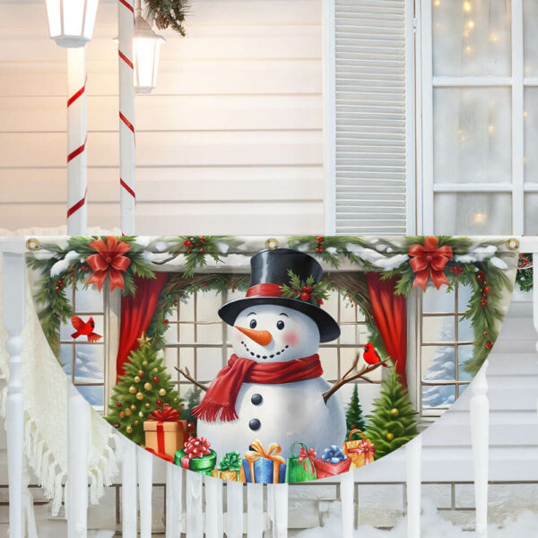 Snowman Merry Christmas Non-Pleated Fan Flag MLN4163FL