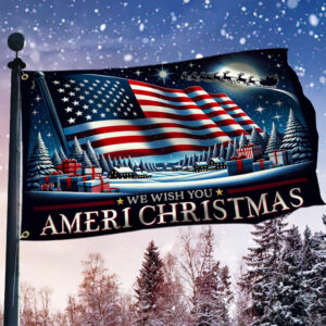 We Wish You Ameri Christmas Flag TPT1314GF