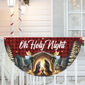 Nativity Of Jesus Christmas Silent Night Oh Holy Night Non-Pleated Fan Flag MLN4363FL